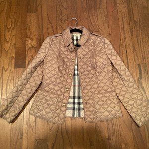 Burberry Brit Neutral Quilted Jacket Sz SP
